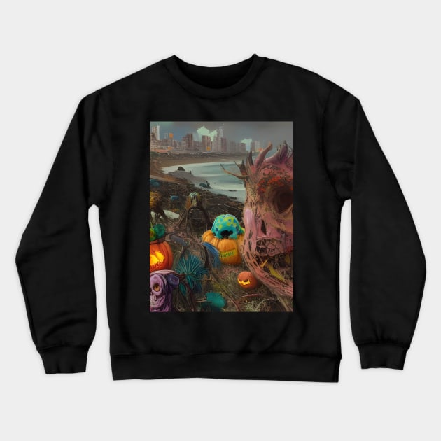 Halloween at the Beach Crewneck Sweatshirt by LyndiiLoubie